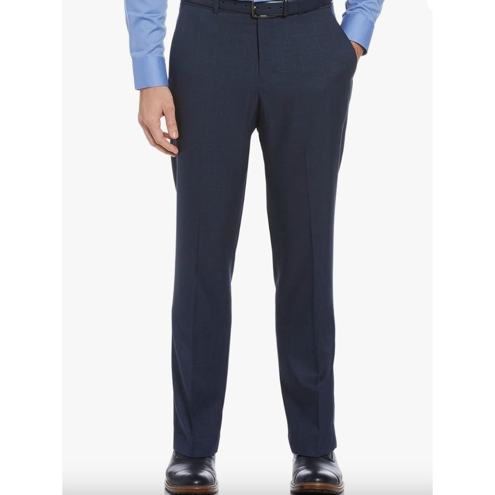 Perry Ellis Portfolio Pants Modern Fit Charcoal Mens 38x30 Travel Luxe Easy Care